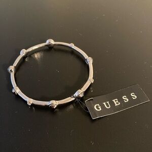 Guess silver tone bracelet with rhinestones